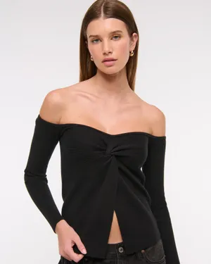 Abercrombie Off The Shoulder Twist Sweater thumbnail 1