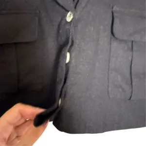 Zara Black Linen Cropped Sleeveless Collared Button Blazer Vest Size Small thumbnail 5