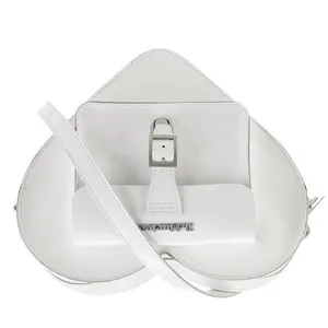 NWT Dr. Martens White Leather Heart Shaped Bag featuring the iconic heart thumbnail 15