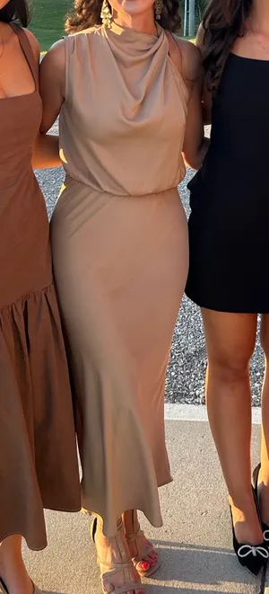 Tan Dress Brown Size M thumbnail 2