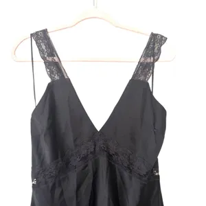 THE DROP‎ Valentina Lace Trimmed Slip Maxi Dress Black NWT Small thumbnail 5