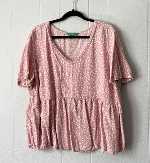 Dip Womens Top 3X Ruffle Hem Lightweight Relaxed Fairy Cottagecore Feminine thumbnail 1