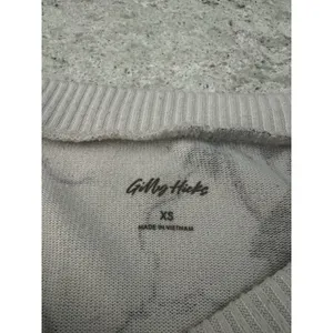 Gilly Hicks Womens XS‎ Cropped Sweatshirt Cream Tropical Island Palm Tree Print thumbnail 7
