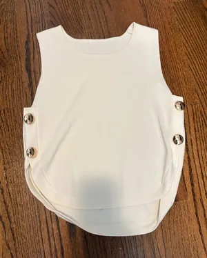 SheIn Ivory Button-Detail Knit Shell tank thumbnail 1