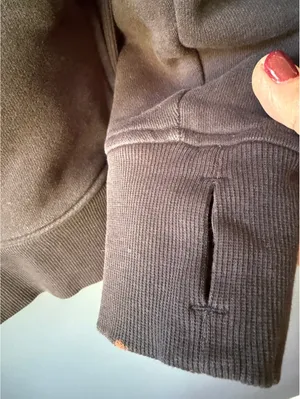 Lululemon Black Zip-Up Hoodie with Thumb Holes and Hood thumbnail 4
