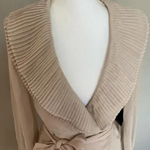 NWT Chrissy Teigen x Revolve Sands Ruffle Mini Wrap Dress, Blush/Ivory XS thumbnail 7