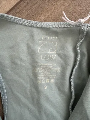 LACAUSA Flow Arya Sleeveless Open Back Organic Cotton Jumpsuit Sea Glass NWT S thumbnail 7