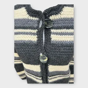 Hand Knit Chunky Cardigan Duster Women's Sz Small Lagenlook Cottagecore Hygge thumbnail 11