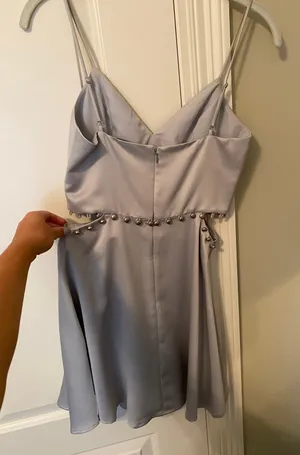 NBD Silver Satin Skater Dress thumbnail 7