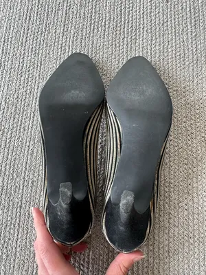 Vintage 80s 90s J. Renee Gold Silver Metallic Pumps Heels Size 8 thumbnail 6