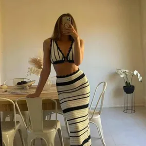 Summer knitted beach skirt Black thumbnail 3