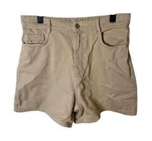 Zara Shorts Womens 10 Beige Khaki High Rise Denim 5 Pocket‎ Zip Fly Twill Casual thumbnail 1