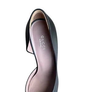 Gucci - Black Leather Studded Pointed Toe Stiletto Pump EU 38 LEFT Shoe Only thumbnail 2