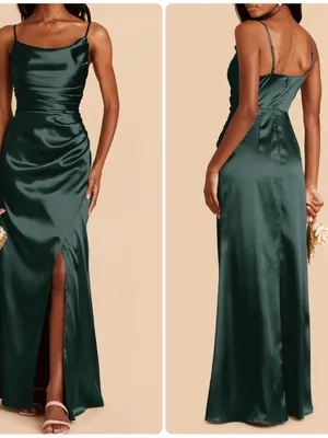 Birdy Grey Lydia Dress Shiny Satin Emerald thumbnail 2