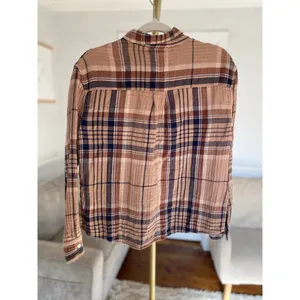 Aerie Plaid LUMBERJANE Shacket Button Up 100% Cotton Quiet Luxury Old Money XS‎ thumbnail 4