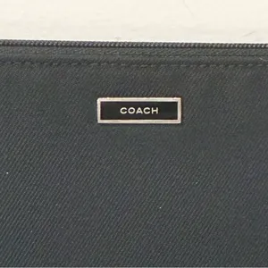 Coach Black Nylon Full Zip Wallet Clutch Velcro Pouch thumbnail 2