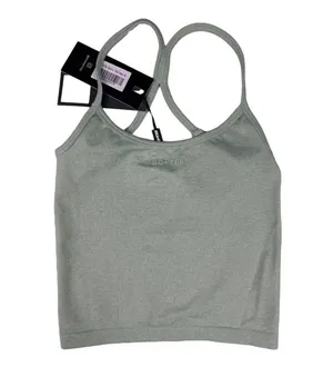 Bo + Tee Rythm Seamless Scoop Neck Crop Top in Pale Green thumbnail 1