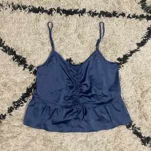 Abercrombie Navy Blue Satin Camisole Top NWT thumbnail 1