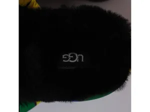 UGG Rainbow Puff Platform Slide Slippers with Black Plush thumbnail 6
