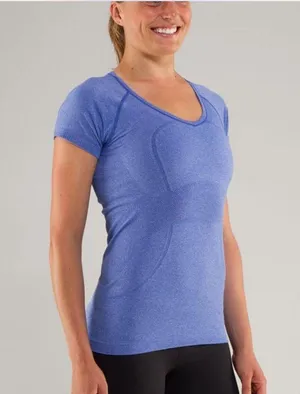 Lululemon Run: Swiftly Tech V Neck in Heathered Lullaby thumbnail 1