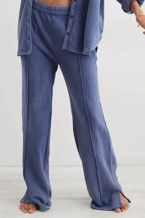 Aerie Blue Wide Leg Sweatpants Size Large Lounge Pants Spring Street Skater thumbnail 1