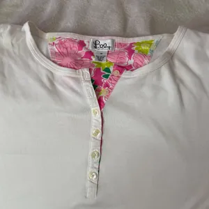 Vintage Lilly Pulitzer White Henley Top Womens M 3/4 Sleeve Cotton Casual Tee thumbnail 8