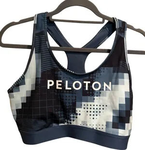 Adidas X Peloton Digi Motion Print Women's Medium Racerback Blue Sports Bra‎ thumbnail 1