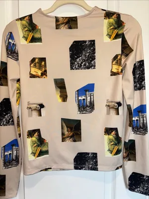 Zara…Apotheosis Of Homer 1827….Tan L/S Top With Pictures Of Homer Size Medium thumbnail 5