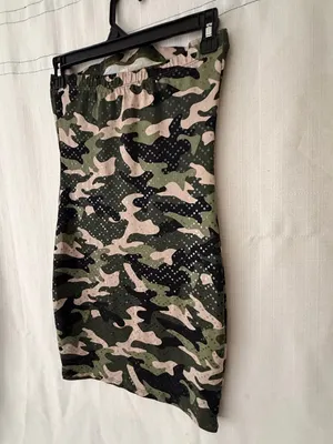 Love J women’s Dress size S Camo Sequin Strapless Pencil Excellent (A577) thumbnail 7