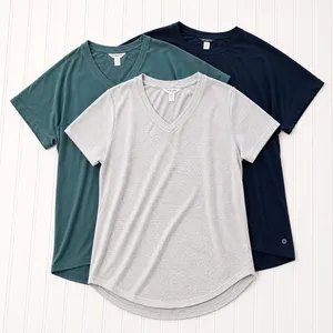 Athleta Womens Short Sleeve T-Shirt Bundle Set of 3 Navy Teal Striped Medium thumbnail 3