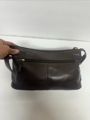 Women's Dark Brown Leather Shoulder Bag with Gold Accents thumbnail 3