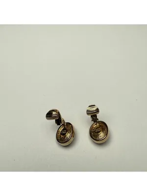 Small Christian Dior Red Glass & Rhinestone Clip-on Clip On Gold Tone Signed thumbnail 7
