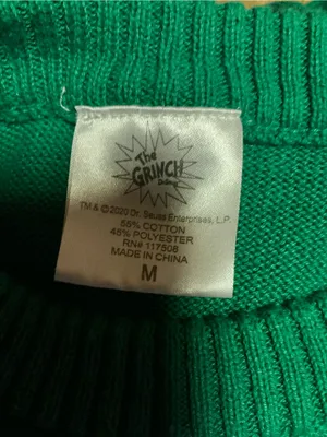 The Grinch Resting Grinch Face Christmas Ugly Sweater Green Medium Dr Seuss thumbnail 2