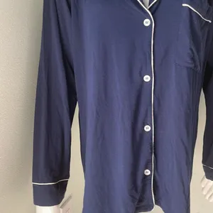 Eberjey Gisele Long Sleeve Navy Pajama Top thumbnail 6