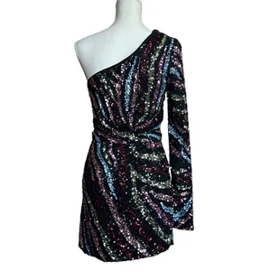 Show Me Your Mumu Shimmy Mini Dress in Starbust Sequins Medium New Womens thumbnail 7