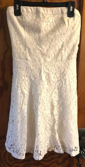 Hollister Off White Lace Strapless dress thumbnail 1