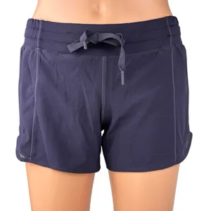 Lululemon Hotty Hot Navy Blue Elastic Waist Stretch Athletic Running Shorts 2 thumbnail 1