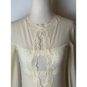 Hot As‎ Hell HAH Bodysuit Womens Small Ivory NWT Sheer Lace Mesh Sexy Bridal thumbnail 9