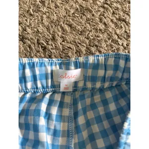 Colsie Women's Boxer Pajama Shorts Blue White Gingham Size Medium thumbnail 4