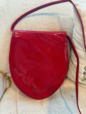 Vintage Stuart Weitzman Red Leather Crossbody Bag made Spain Y2K thumbnail 1