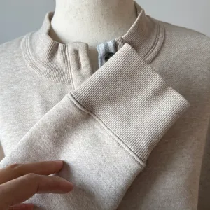 Evereve Beige Button-Up Sweatshirt Size Medium Women’s Henley Cotton Blend thumbnail 3