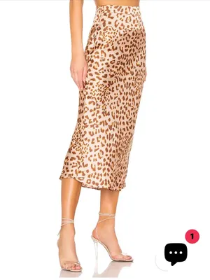 Free People Normani Bias Midi Skirt Leopard Print Size 12 thumbnail 2