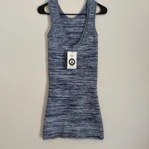 NWT MADHAPPY‎ Small Summer Collection Melange Dress in Blue Scoop Back Tank Boho thumbnail 2