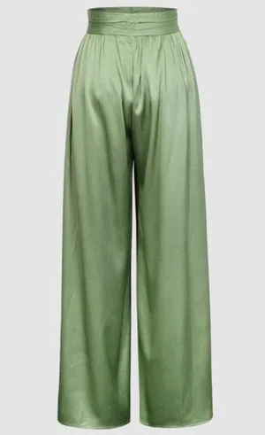 High Waisted Wide Leg Green Pants thumbnail 2