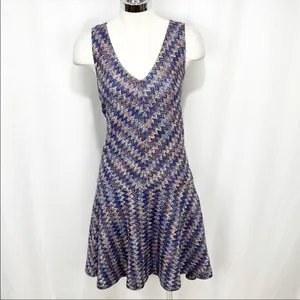 Anthro Maeve westwater‎ chevron knit v neck dress xs thumbnail 4