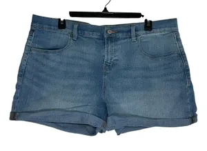 Old Navy Womens Size 14 Medium Wash Cuffed Denim‎ Jean Shorts 3 Inch Inseam thumbnail 1