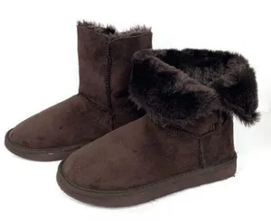 Bumper Brown Faux Suede & Fur Boots Size 7 thumbnail 1