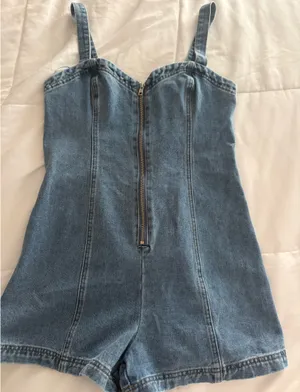 Altar'd State Denim Romper thumbnail 1