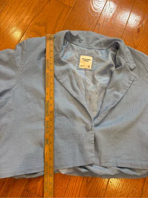 Abercrombie & Fitch Blue Cropped Blazer Jacket XXL Short Sleeve Preppy thumbnail 3