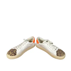 Steve Madden Women’s White Leather Pursued Sneakers Leopard Cap Toe Size 7.5 thumbnail 3